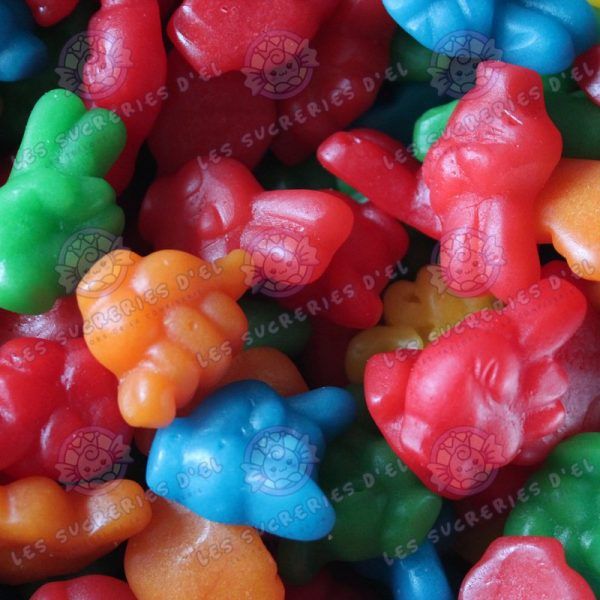 Bonbons Mains Folles Halal, bonbons colorés en forme de mains avec gélatine de boeuf, une douceur Halal originale.