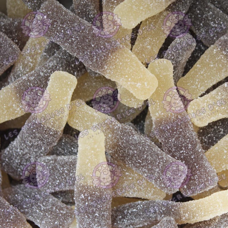 Bonbon en forme de bouteille de et au goût Cola, version Halal.