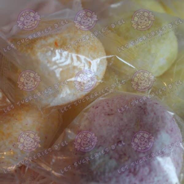 Boule coco meringue, bonbon enrobé de noix de coco avec cœur de meringue, en lot de 4, 8 ou 12.